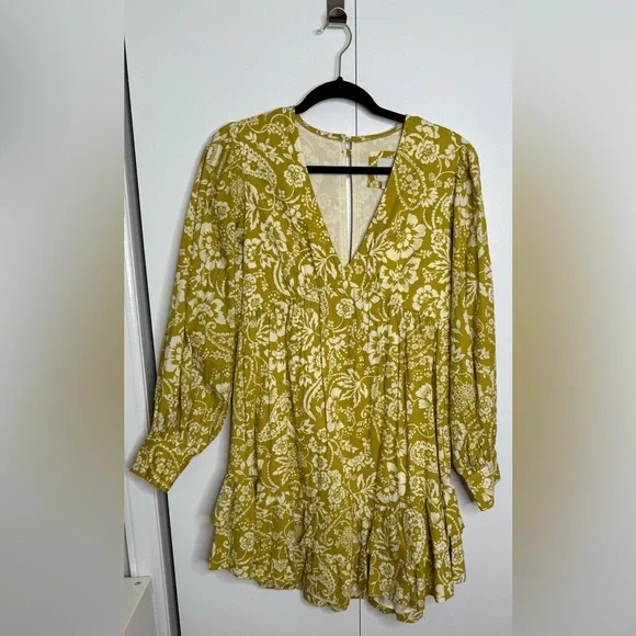 Maeve Anthropologie Floral Long sleeve ruffle dress XS NWT - Picture 2 of 11
